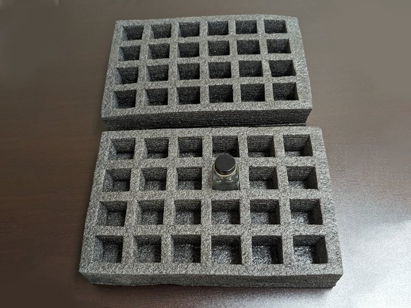 1 PE foam die cut into trays for packaging