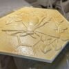 3 Urethane and polyuria hard coat on a foam medallion
