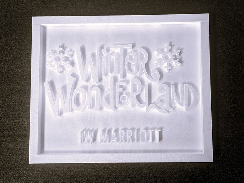 3D sign made from Styrofoam with logo