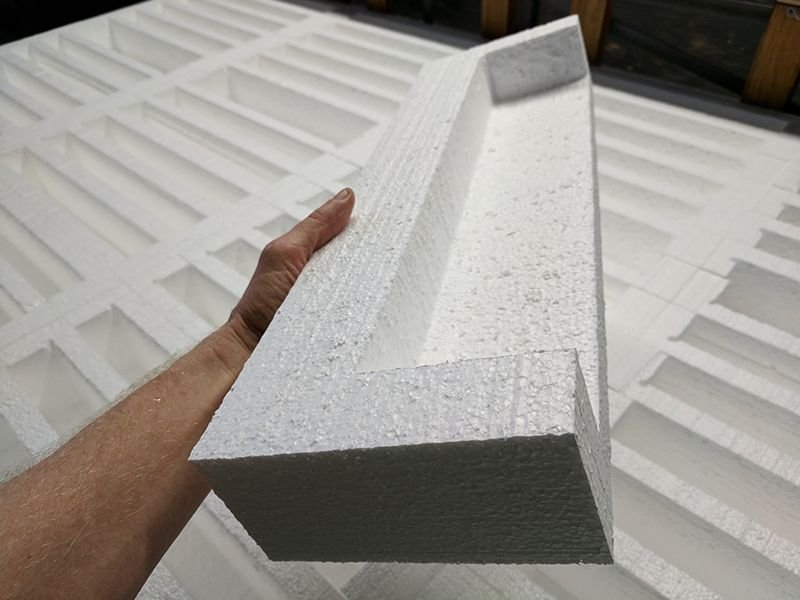 7 Solid piece of Cavacut EPS foam packaging using Cavacut method for cutting out the pocket