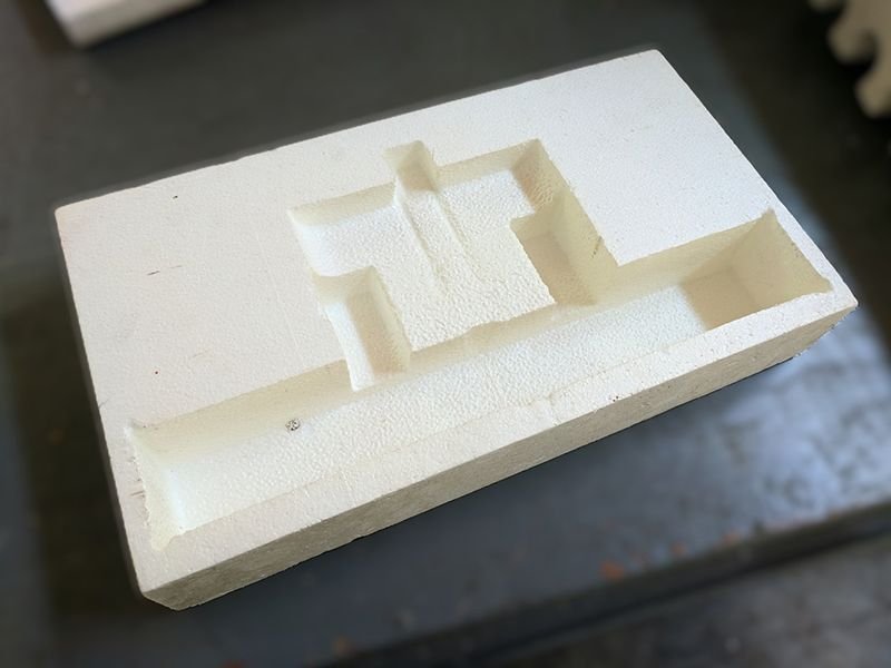 8 Solid piece of EPS foam using Cavacut to cut out cavities
