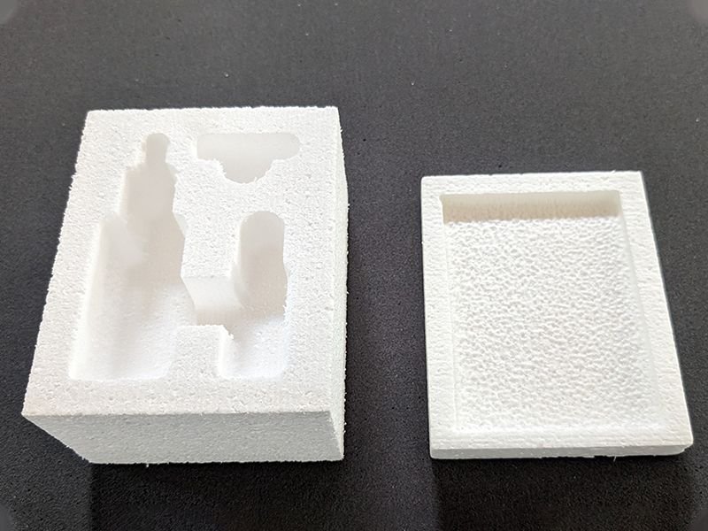 9 Single piece of EPS foam packaging with pockets cut out