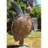 Art sculpture of a turtle made from carved EPS expanded polystyrene foam Styrofoam covered by tiles