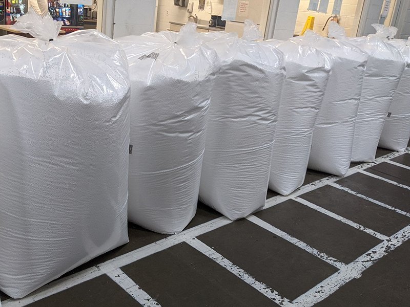 Bags of expanded polystyrene EPS bead filler