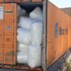 Bags of loose fill packaging in a shipping container
