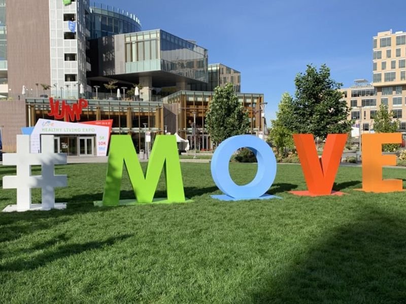 Custom EPS expanded polystyrene foam Styrofoam 3D letters standing outside in a park