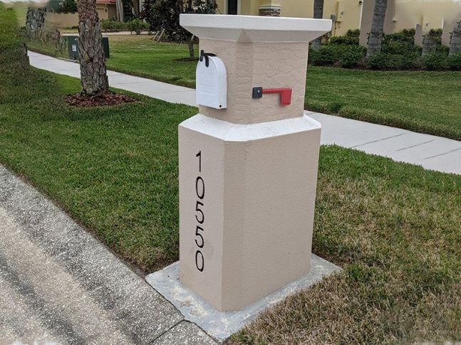 Custom architectural mailbox made from foam