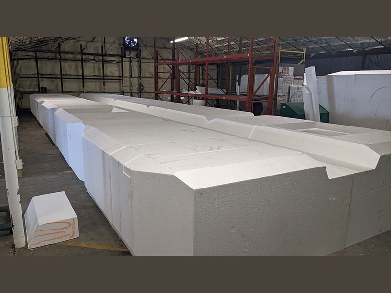 Custom dock floats made from expanded polystyrene EPS foam