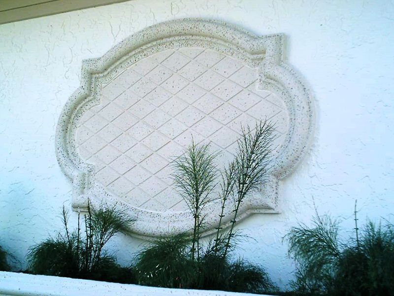 Custom framed medallion with geometric design