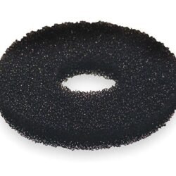Die-cut reticulated foam filter donut shaped