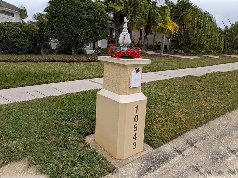 EPS Styrofoam custom mailbox with stucco coating over foam