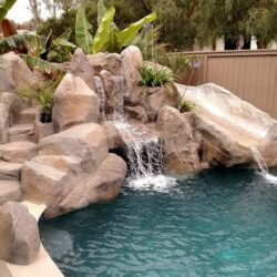 EPS Styrofoam expanded polystyrene boulders for making a waterfall on a swimming pool