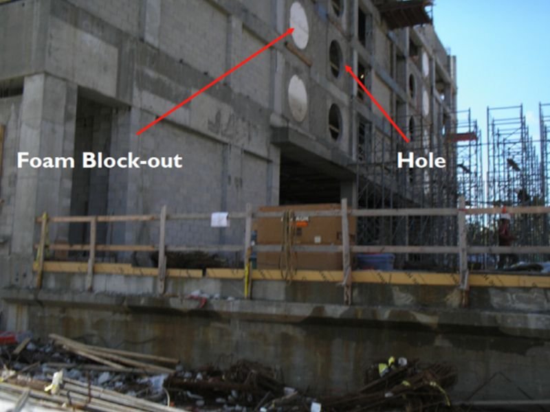 EPS foam blockouts and concrete forms