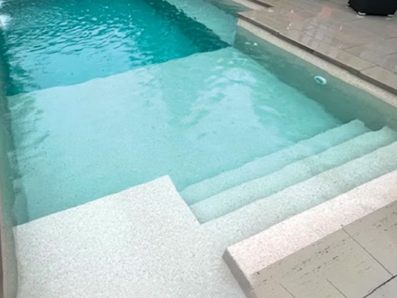 Expanded polystyrene EPS Foam Styrofoam used for filling a swimming pool to make a sundeck