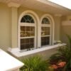 Exterior foam molding trim on arched windows