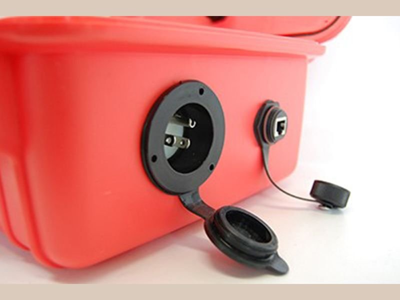 HARD CASE WITH MODIFICATIONS FOR PLUG IN JACKS