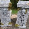 Halloween columns with skulls sculptured decoration made from Styrofoam expanded polystyrene EPS Foam