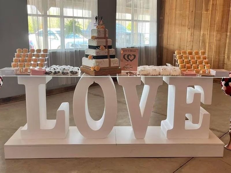 LOVE foam EPS Styrofoam letters for putting a table on