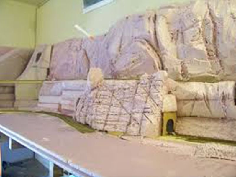 Mountain scenery made for model railroad from XPS Styrofoam