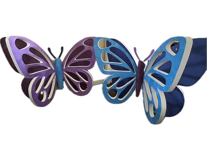 Painted Styrofoam butterflies for party props