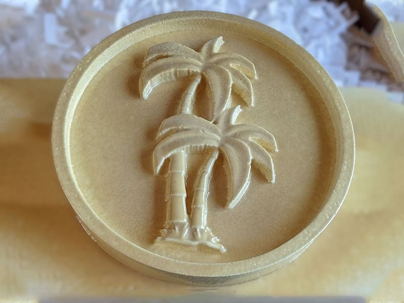 Palm tree polystyrene medallion with a smooth urethane hardcoat