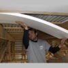 Polyiso foam insulation in the attic below the roof