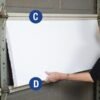 Rigid EPS expanded polystyrene board being installed into a garage door