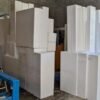 Stacks of discounted EPS polystyrene foam Styrofoam