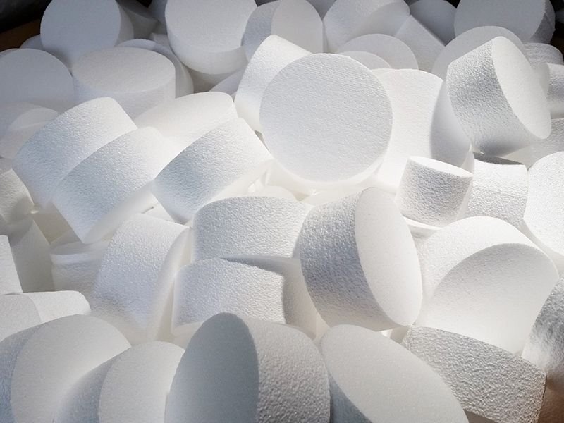 Styrofoam expanded polystyrene EPS foam cylinders