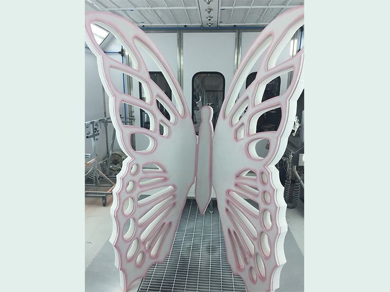 Tradeshow butterfly prop made from carved expanded polystyrene foam also known as styrofoam