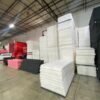 Wholesale sheets and buns of polyurethane PU foam in a warehouse
