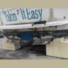 boat laying on top of Styrofoam expanded polystyrene EPS foam boat stands on land